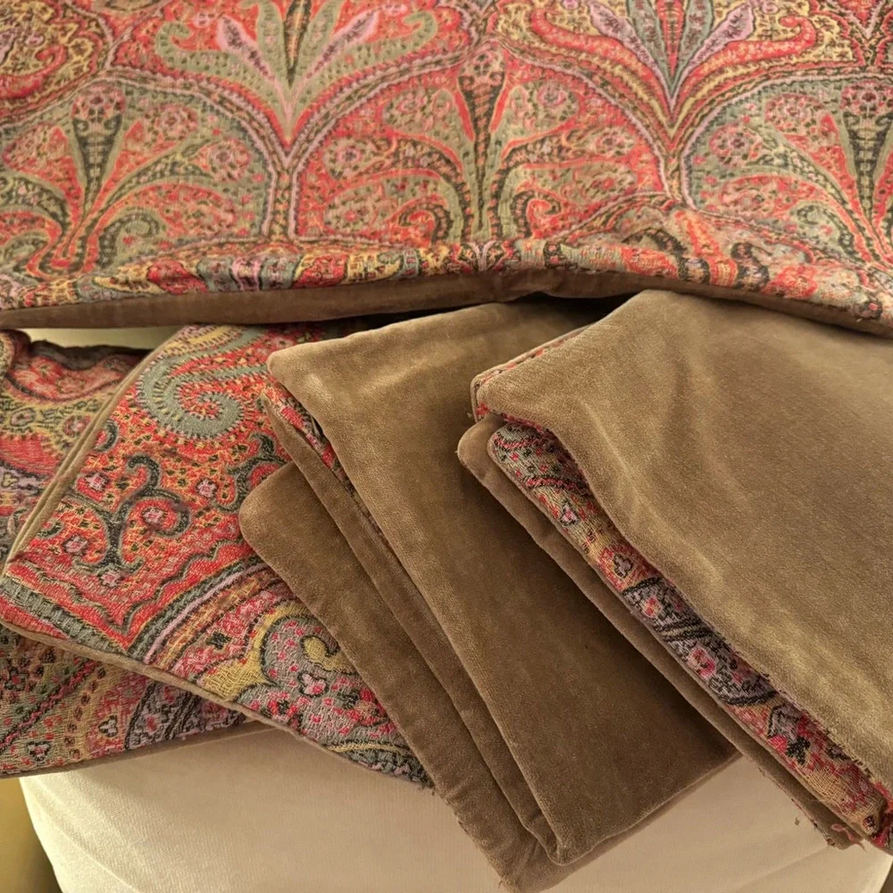 Set of 5 Pottery Barn Jacquard Paisley and Velvet Pillow Covers - Multicolor
